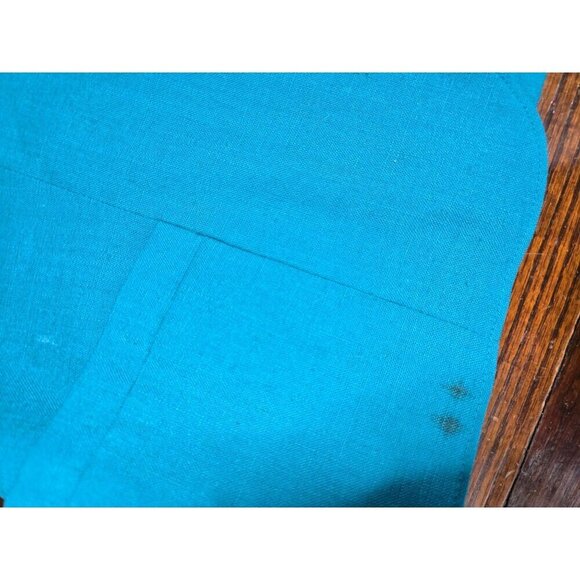 Vintage Blue Open Front Linen Blend Career Blazer - Picture 9 of 15